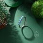 Sterling Silver White And Blue Opal Half Infinity Ring, thumbnail 2 of 10