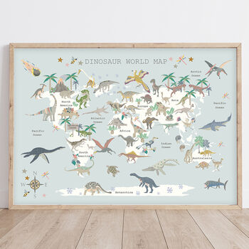 Dinosaur World Map Print, 3 of 7