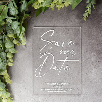 Personalised Printed Wedding Save The Date, 2 of 8