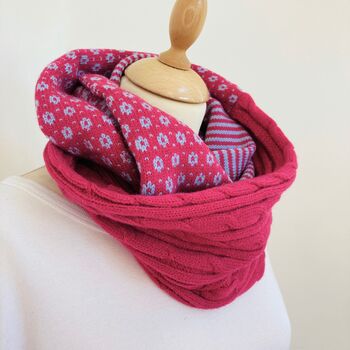 Pink Woolly Snood/ Scarf, 2 of 9