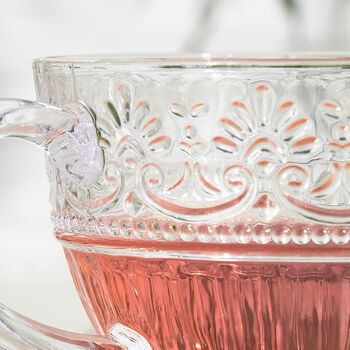 Livorno Embossed Glass Footed Mug, 2 of 5