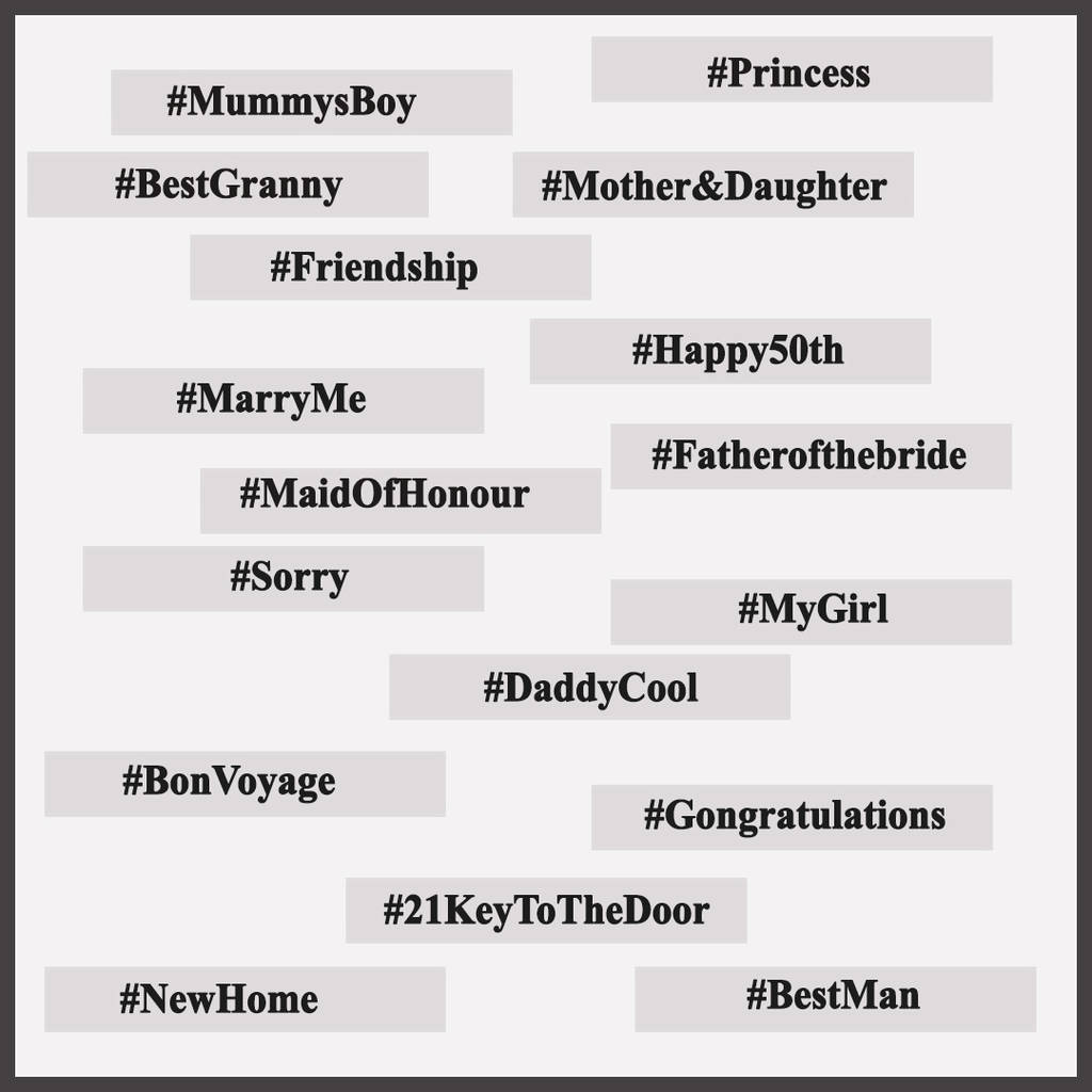 Bar Keyring With Hashtag Personalisation By Lovethelinks