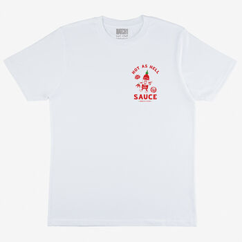 Hot As Hell Sauce Unisex Graphic T Shirt In White, 6 of 7