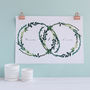 Personalised Wedding And Anniversary Wreath Print, thumbnail 3 of 11