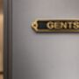 Classic Brass Gents Toilet Door Plaque With Black Finish, thumbnail 6 of 7