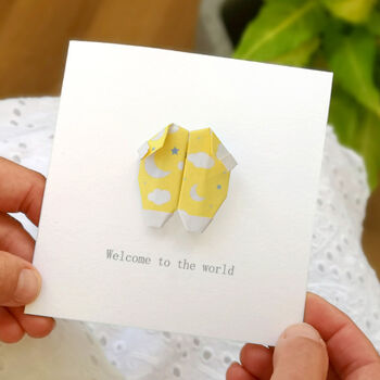 Personalised New Baby Origami Baby Grow Card, 4 of 4