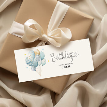 Birthday Money Wallet. Blue Balloon Design, 3 of 4