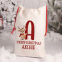 Large Christmas Reindeer Alphabet Santa Gift Sack, thumbnail 1 of 2