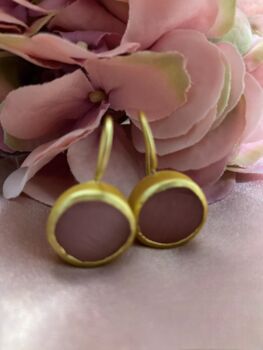 Pink Gold Plated Dangle Earrings, 2 of 2