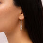 Riviera Drop Earrings With Blue Topaz And Pearl, thumbnail 2 of 6