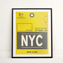 Personalised New York Travel Luggage Label Print, thumbnail 2 of 6