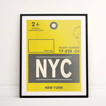 Personalised New York Travel Luggage Label Print, 2 of 6