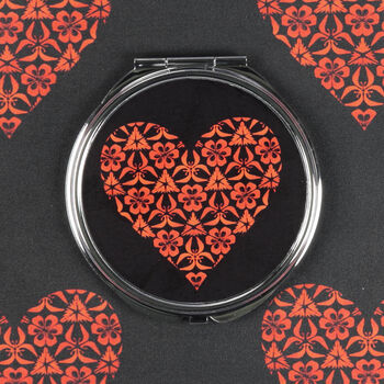 Red Heart Valentines Compact Mirror And Lens Cloth, 5 of 9