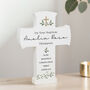 Personalised Botanical Cross Wooden Ornament, thumbnail 1 of 5