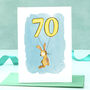 Rabbit 70th Birthday Card, thumbnail 1 of 6