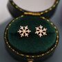 Sterling Silver Dainty Snowflake Stud Earrings, thumbnail 5 of 12