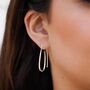 Oval Paperclip Sterling Silver Drop Earring, thumbnail 2 of 6