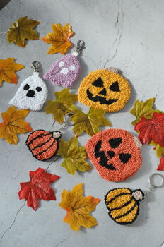 Spooky Halloween Punch Needle Mug Rugs, 2 of 9