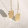 9ct Solid Gold Engravable Rectangle Pendant Necklace, thumbnail 1 of 6