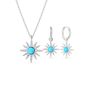 Blue Opal Sun Sterling Silver Necklace And Earring Set, thumbnail 3 of 6