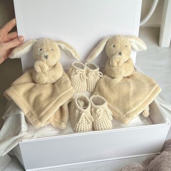 Personalised Twin Bunny Baby Gift, 2 of 4