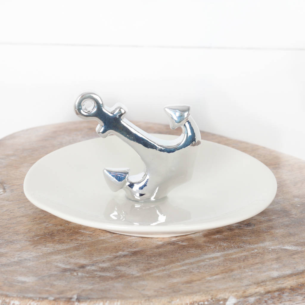 Porcelain Anchor Trinket Or Jewellery Tray By Red Berry Apple