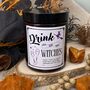 Halloween Drink Up Witches Personalised Candle, thumbnail 1 of 3