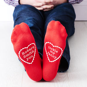 Personalised You Tickle My Fancy Men's Socks By Sparks And Daughters