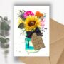 Personalised Sunflower Hand Painted Watercolour Birthday Card For Her, thumbnail 5 of 6