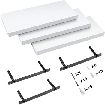 Pack Of Three Sturdy Floating Shelves For Office Home, 6 of 8