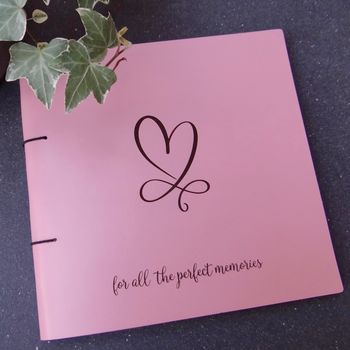 Personalised Heart Engraved Leather Scrapbook Album, 3 of 11