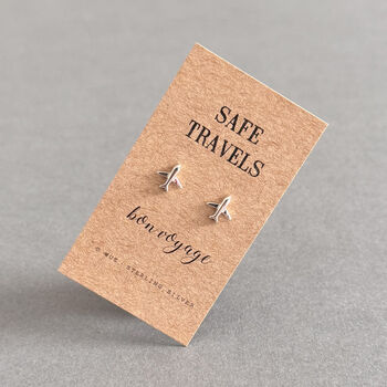 Safe Travels Sterling Silver Airplane Earrings, 4 of 8