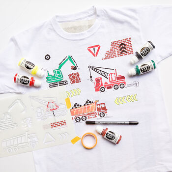 Diggers And Dumpers Kids T Shirt Painting Starter Kit, 5 of 10