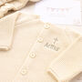 Cream Christening Baby Cardigan With Simple Cross, thumbnail 1 of 12