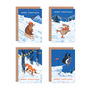 Pack Of Eight Animal Snow Scene Christmas Cards, thumbnail 1 of 9