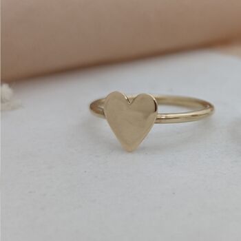 Solid 9ct Gold Heart Ring, 4 of 5