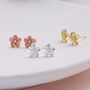 Sterling Silver Forget Me Not Flower Earrings Studs, thumbnail 3 of 3