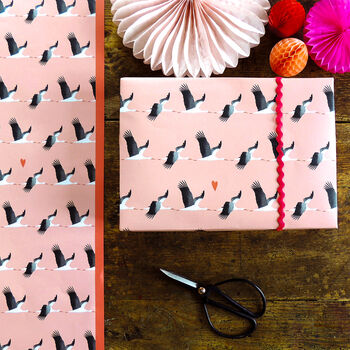 Pink Storks New Baby Wrapping Paper Two Sheets, 2 of 5