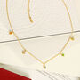 Multi Gemstone Drop Necklace In 18ct Gold Vermeil, thumbnail 4 of 5