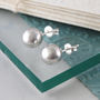 Large Classic Sterling Silver Ball Stud Earrings, thumbnail 1 of 8