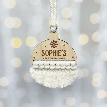 Macrame Baby's First Christmas Decoration, 4 of 5