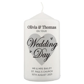 Personalised Wedding Day Pillar Candle, 3 of 4