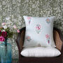 Les Indes Champa Floral Recycled Cotton Cushion Cover, thumbnail 3 of 5