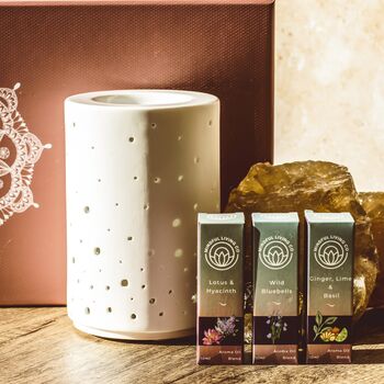 Ceramic Usb Oil Or Wax Melt Warmer Gift Set, 2 of 10