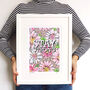 'Stay Strong' Typography Illustrated Print, thumbnail 1 of 3