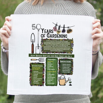 50th Birthday Gift For Gardeners Personalised Handkerchief Pair, 4 of 9