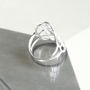 Sterling Silver Geometric Flower Ring, thumbnail 4 of 5