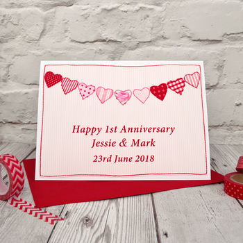 Hearts Personalised Anniversary Card, 5 of 6