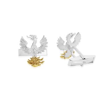 Phoenix Cufflinks In Sterling Silver And 18 Ct Gold, 3 of 3
