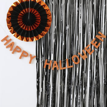 Black Fringe Curtain Decorations Pumpkin Party, 3 of 3